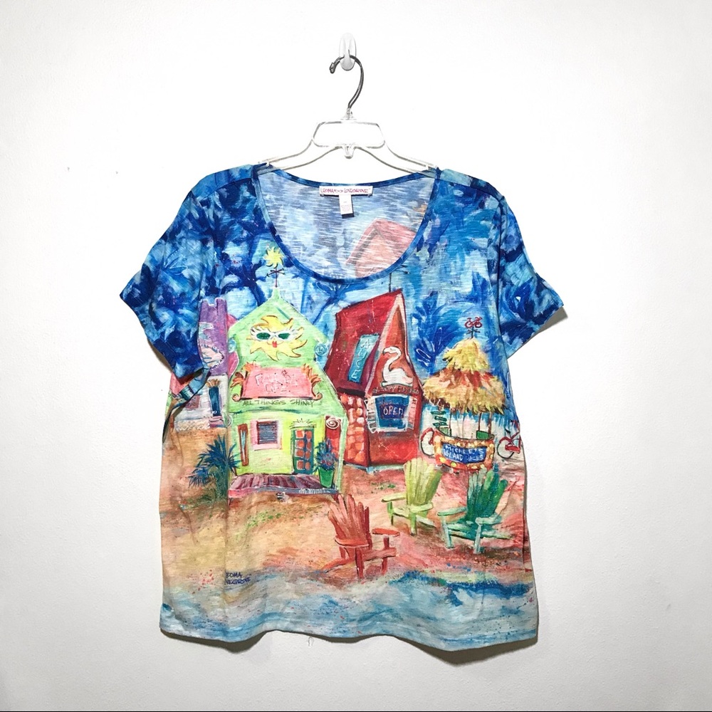 Leoma Lovegrove | painted beach print tee